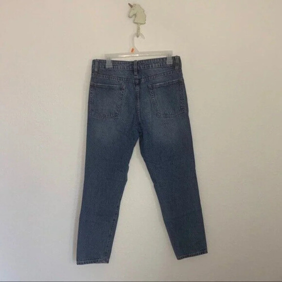 Refuge 4 button up high waisted distressed Mom Skinny Loose Fit Jeans 80% Cotton - Picture 5 of 5